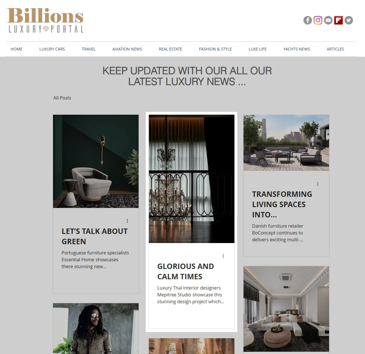 บทความ Glorious and Calm Times ของ MEPITREE ที่เผยแพร่บน Billions Luxury Portal