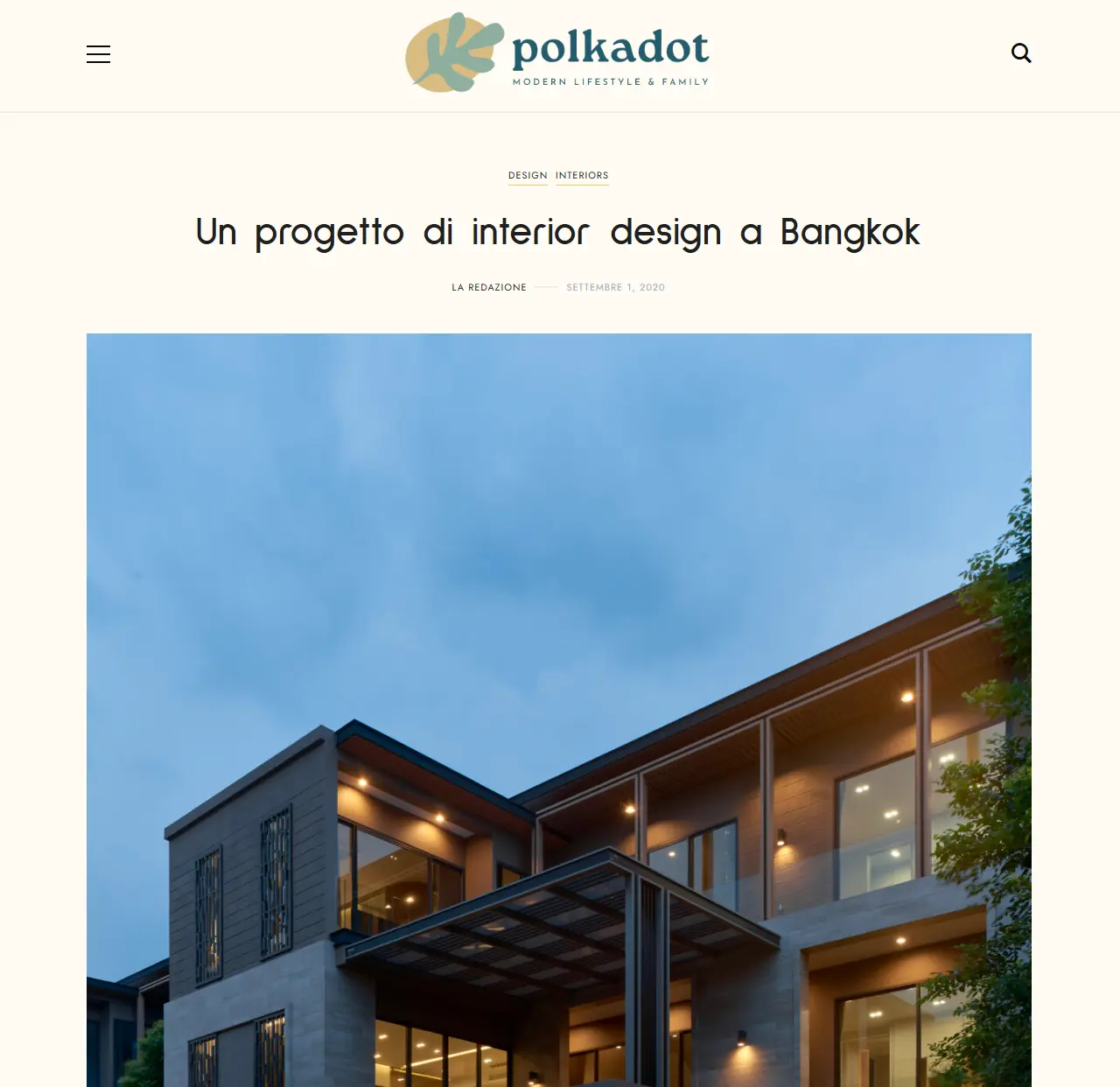 ผลงานบ้านพักอาศัยในกรุงเทพฯ โดย MEPITREE ที่ได้รับการนำเสนอใน Polkadot ประเทศอิตาลี